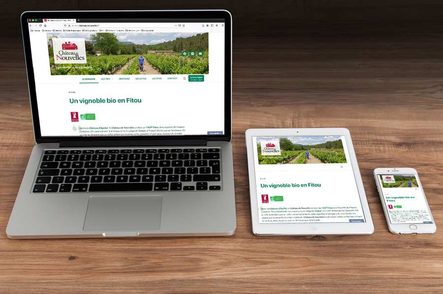 Site internet pour vigneron - Château de Nouvelles.